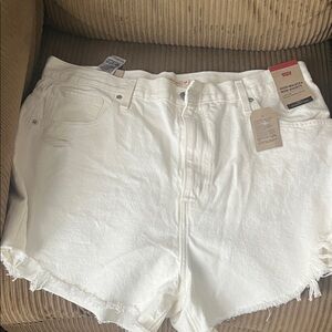 Levi's Women's High-Waisted Cream Shorts